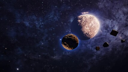 Wall Mural - sifi meteorites asteroids background nebula star galaxy space outer universe astronomic way interste