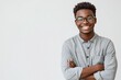 © Nico - Happy Young Man Smiling with Confidence Against White Background