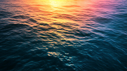 Wall Mural - Serene ocean waves reflecting a colorful sunset