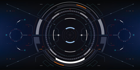 Leinwandbilder - HUD futuristic white modern concept system technology simulation design. UI, GUI display for game, drone screen, space ship, radar vector.