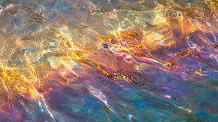 Wall Mural - Abstract shimmering water reflections with vibrant colors