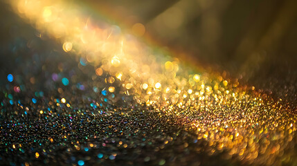 Wall Mural - Shimmering bokeh of colorful glitter in soft light