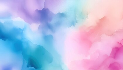 Wall Mural - Abstract watercolor background with soft pastel colors in shades of blue, pink, and purple.