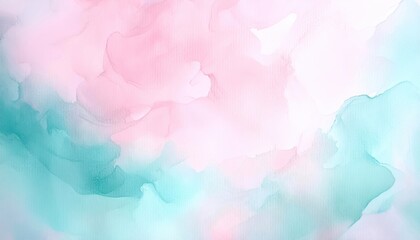 Wall Mural - Soft pastel color abstract background with gentle swirls and blended hues of pink and teal.