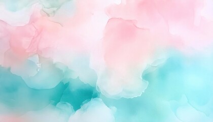 Wall Mural - Soft pastel abstract background blending pink and turquoise colors, creating a serene and calming atmosphere.