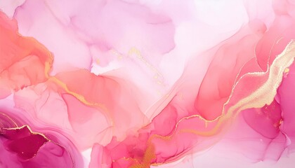 Wall Mural - Abstract watercolor background with soft pink and peach hues blending harmoniously.