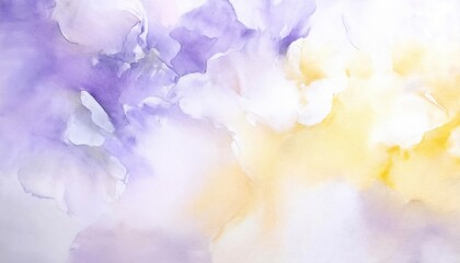 Wall Mural - soft pastel abstract watercolor blend in yellow, purple, and white hues.