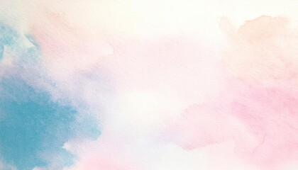 Wall Mural - Soft watercolor background in pastel tones of pink and blue, ideal for creative and artistic designs.