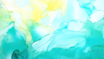 Wall Mural - Abstract watercolor in shades of blue and yellow, perfect for backgrounds or artistic projects.