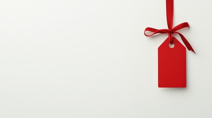 A simple design featuring Cyber Monday in a thin font with a red price tag icon below set against a clean white background. The layout offers ample space for additional promotional text