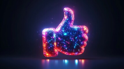 Wall Mural - abstract icon of a colorful thumb up illustration