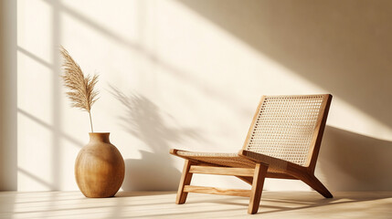 Interior with chair and beige tones.