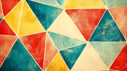 Canvas Print - retro geometric shapes illustration in vibrant colors