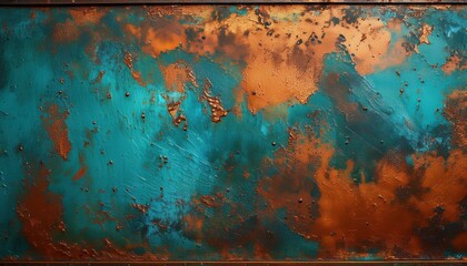 Textured Weathered Rust and Peeling Paint on Steel Surface. Abstract Background with Corrosion Patterns and Vintage Decay. Ideal for Industrial Design and Creative Texture Overlays