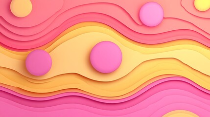 Wall Mural - colorful paper cutout illustration in layered style