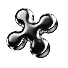 Wall Mural - inflatable metallic molecule 3d shape. futuristic geometric 3d element. science and technology chrom