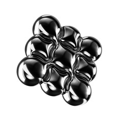 Wall Mural - inflatable metallic 3d shape. futuristic geometric 3d element. science and technology chrome metal o