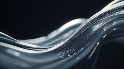 Wall Mural - a silver wave with a lot of sparkles