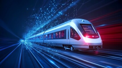 Wall Mural - dynamic futuristic train illustration in motion