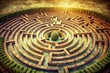 © Supittra - Vintage Style Photography of a Complex Maze Representing Self-Reference Paradox with Digital Algorithms and Circular