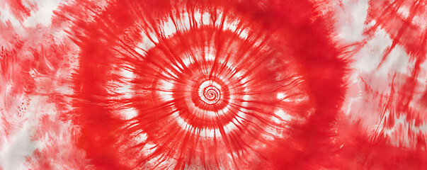 Bold red and white tie-dye pattern with a swirling design, capturing intensity and movement