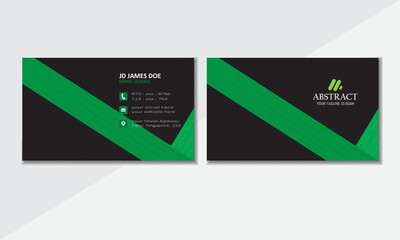 Creative modern clean minimalist double sided real estate vector company business card design template with multiple color variation with green and black