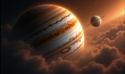 Wall Mural - Fantasy of Close-up of Jupiter with stormy clouds