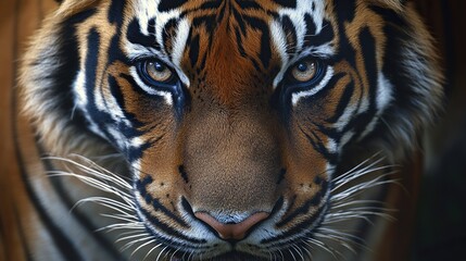 Wall Mural - a close-up image of an endangered tiger in the wild, highlighting the importance of conservation eff