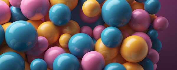 Wall Mural - Abstract 3D Spheres in Vibrant Colors