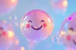 © Matija - 3D illustration of cheerful colorful happy bubble with smile on the face, positive, shiny reflection