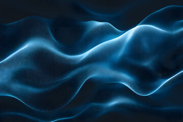 Wall Mural - abstract wavy blue background. waves from many lines. digital space. holographic background