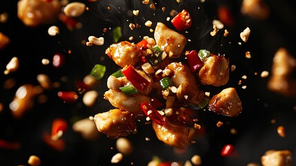 Delicious Kung Pao Chicken with Peanuts and Chili Peppers