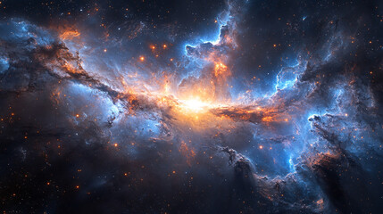 Wall Mural - glowing portal suspended in a futuristic setting. The portal radiates blue and purple hues, suggesting a doorway to another dimension filled with mystery