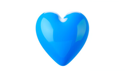 Wall Mural - blue heart png 3d isolated with white highlights, png