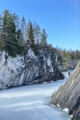 Wall Mural - Marble canyon in the mountain park of Ruskeala, Karelia, Russia