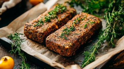 Minced meat grilled with spices and herbs on a barbecue grill