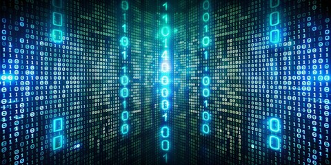 Binary code consisting of zeros and ones representing digital information, technology, data, coding