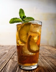 Wall Mural - Refreshing iced tea with lemon