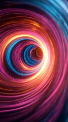Wall Mural - spiraling light patterns flowing through a colorful tunnel