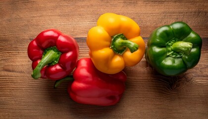 Wall Mural - Fresh red, yellow, and green peppers