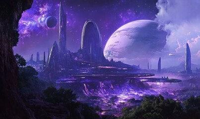 Wall Mural - among the stars, a sanctuary has been established to protect the rare and endangered species of alie