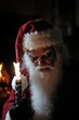 © OLHA - A man dressed as Santa Claus holding a lit candle in his hand