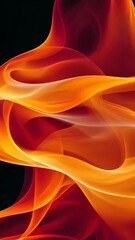 Wall Mural - abstract red and orange smoke forming on black background