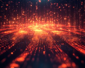 Poster - Creative 3D rendering of a virtual network environment focused on digital document management, highlighting secure file transfers and efficient data organization