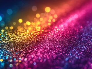 Wall Mural - Glitter and sparkle with glowing AR shimmering light effects, vibrant party atmosphere, dynamic lighting, photorealistic