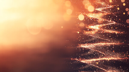 Abstract background with glittering lights and bokeh effect.