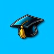 © iDeaColorArt - Modern Online Education Platform Logo with Graduation Cap Icon and Sleek Blue Background