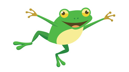 Wall Mural - Frog in a jumping pose on a transparent background. Vector illustration.