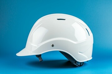 Wall Mural - A white helmet with a blue background