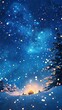 © Fathor - christmas nativity scene, background blue galaxy, ,generative ai